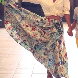 Silk maxi skirt